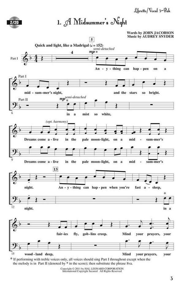 Audrey Snyder_John Jacobson, Midsummer Night's Dream, A - Youth Musica&nbsp;&nbsp;Libretto and Vocal&nbsp;&nbsp;Stimmen-Set