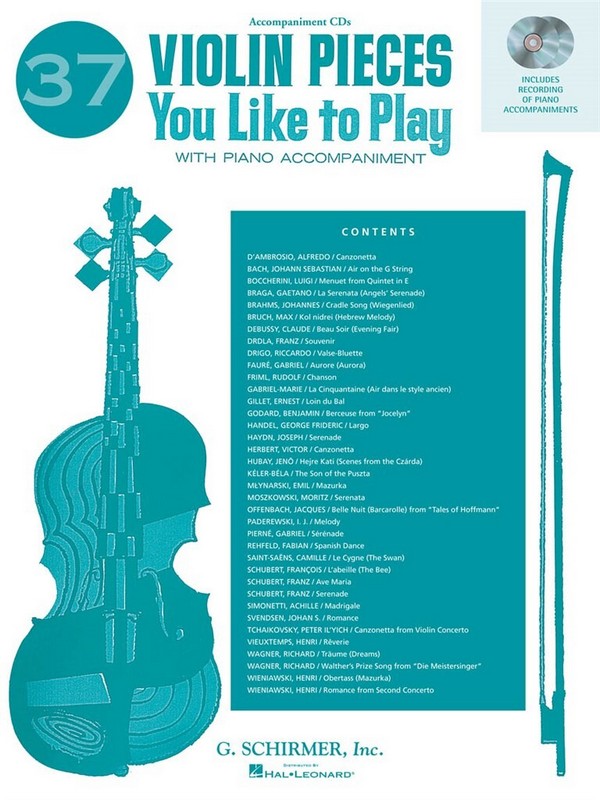 37 Violin Pieces you like to play  for violin with piano accompaniment  2 CDs