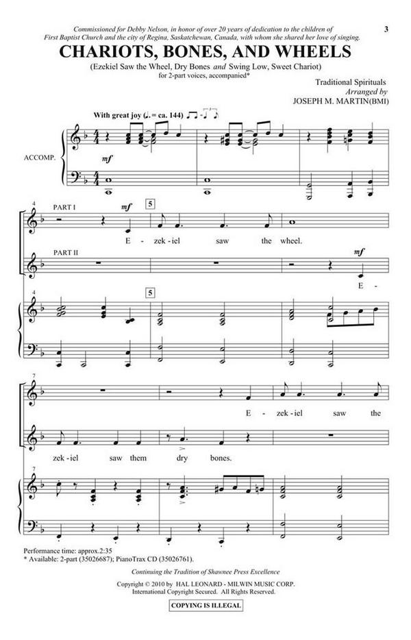 Chariots, Bones, and Wheels&nbsp;&nbsp;2-Part Choir&nbsp;&nbsp;Chorpartitur