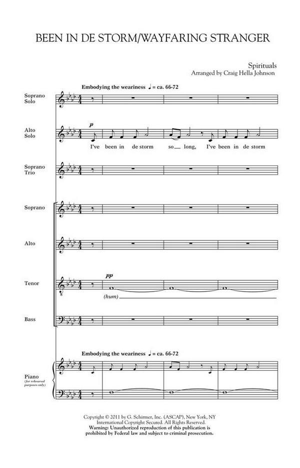 Been in de Storm-Wayfaring Stranger&nbsp;&nbsp;SATB divisi a Cappella and Soloists&nbsp;&nbsp;Chorpartitur