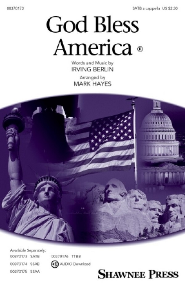 Irving Berlin, God Bless America&nbsp;&nbsp;SATB a Cappella&nbsp;&nbsp;Chorpartitur