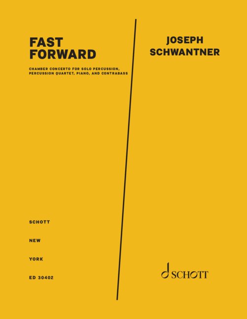 ED30402  Fast Forward&nbsp;&nbsp;solo Schlazeuge, Schlagzeug-Quartett, Klavier und Kontrabass&nbsp;&nbsp;Partitur und Stimmen