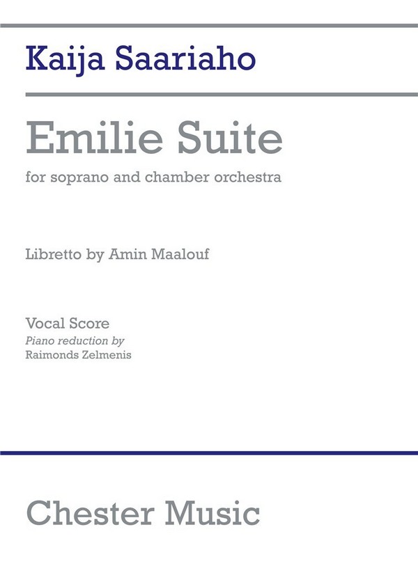Emilie Suite for soprano and chamber orchestra  vocal score (frz)  