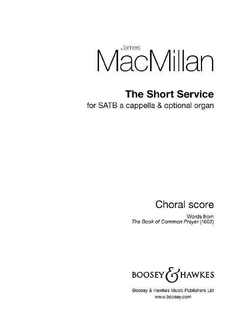 The short Service&nbsp;&nbsp;for mixed chorus a cappella (organ ad lib)&nbsp;&nbsp;score