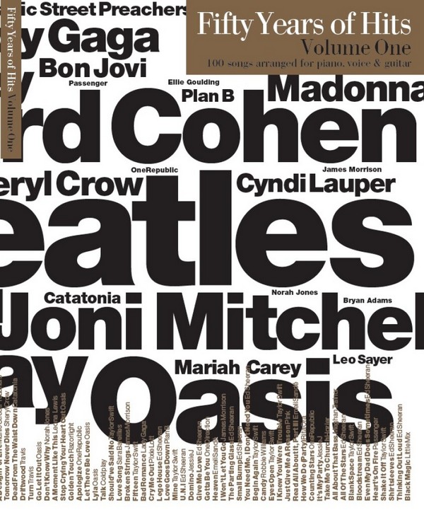 Fifty Years of Hits vol.1&nbsp;&nbsp;songbook piano/vocal/guitar&nbsp;&nbsp;