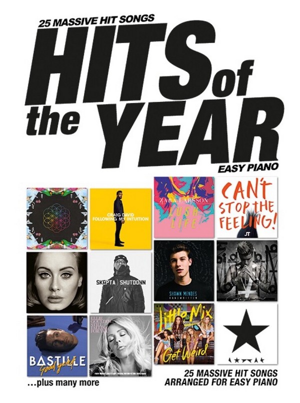 Hits of the Year 2016:&nbsp;&nbsp;for easy piano (with lyrics and chords)&nbsp;&nbsp;