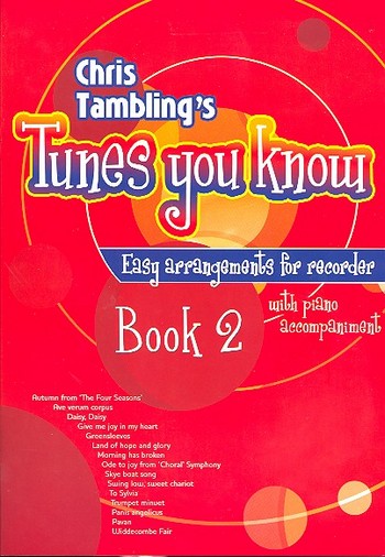 Tunes You know vol.2&nbsp;&nbsp;for recorder and piano&nbsp;&nbsp;