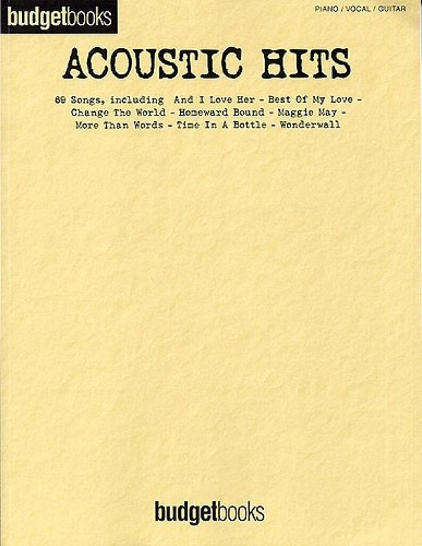 Budgetbooks Acoustic hits: for&nbsp;&nbsp;piano/vocal/guitar&nbsp;&nbsp;