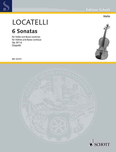 6 Sonaten op.8 Band 1 (Nr.1-6)  für Violine und Bc  Partitur und Stimmen