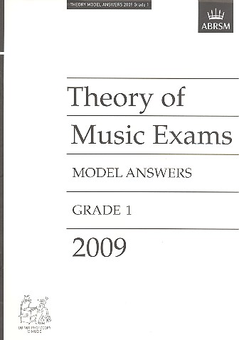 Theory of Music Exams 2009 Grade 1&nbsp;&nbsp;model answers&nbsp;&nbsp;