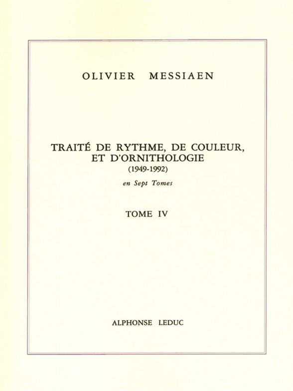 Traite de rythme de couleur et  d'ornithologie vol.4  