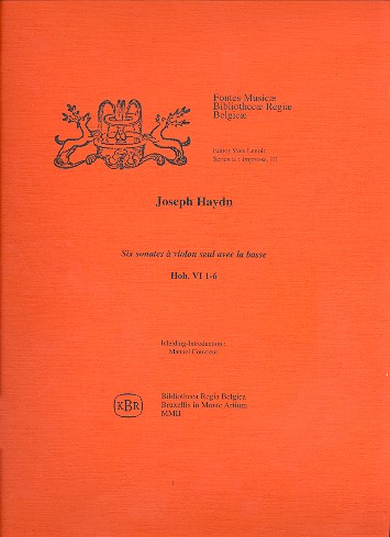 6 Sonates hob.VI nos.1-6  pour violon et bc  Faksimile