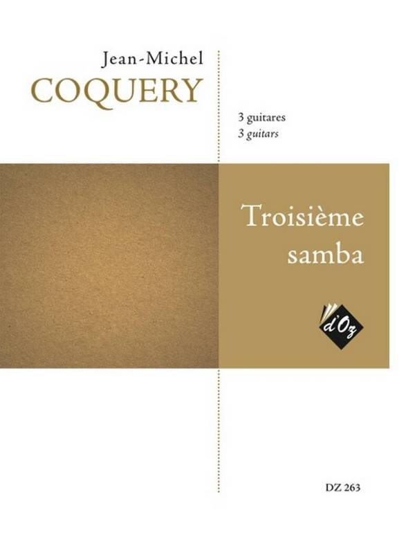 Troisième samba pour 3 guitares&nbsp;&nbsp;partition et parties&nbsp;&nbsp;