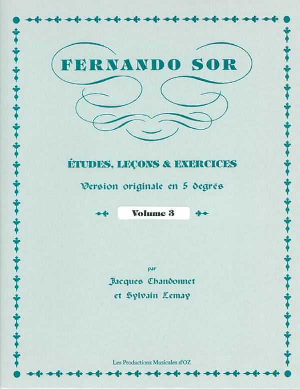 Études, lecons et exercices vol.3&nbsp;&nbsp;pour guitare&nbsp;&nbsp;