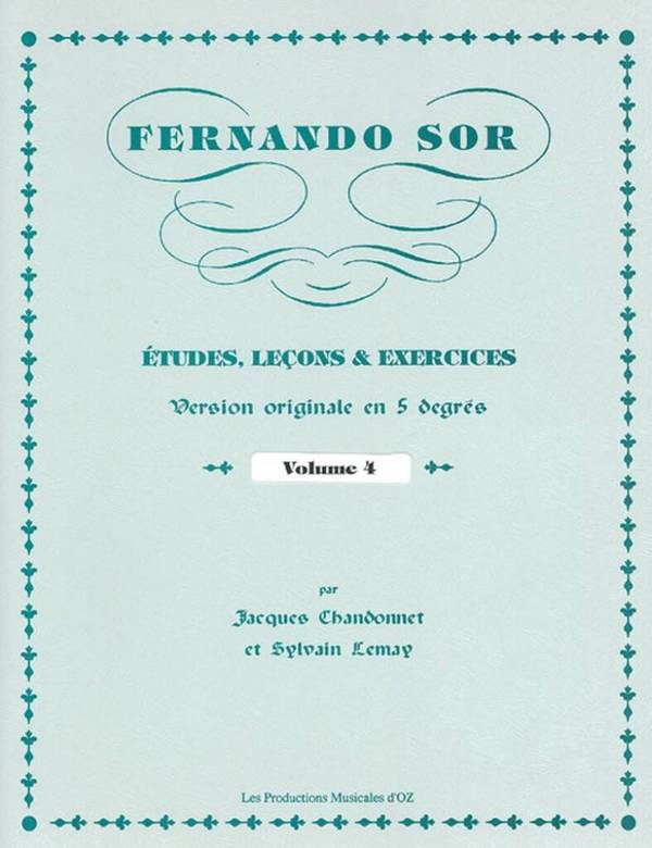 Études, lecons et exercices vol.4&nbsp;&nbsp;pour guitare&nbsp;&nbsp;