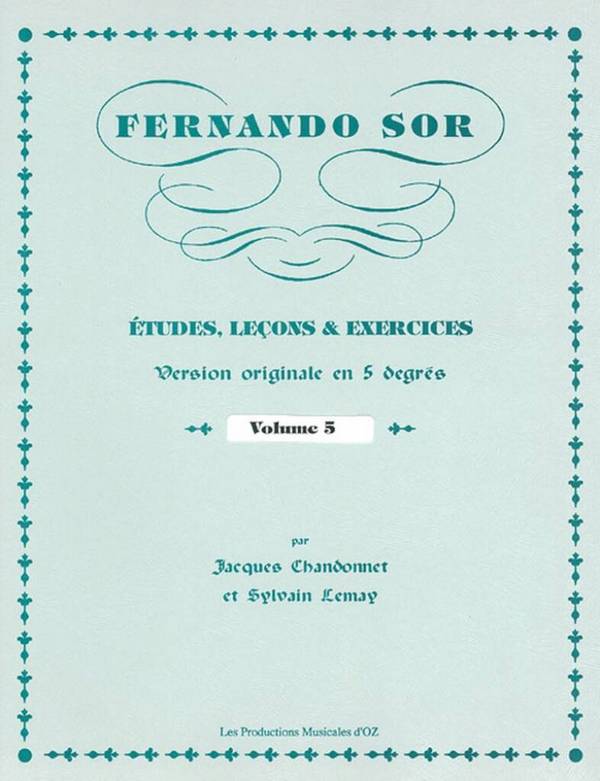 Études, lecons et exercices vol.5&nbsp;&nbsp;pour guitare&nbsp;&nbsp;