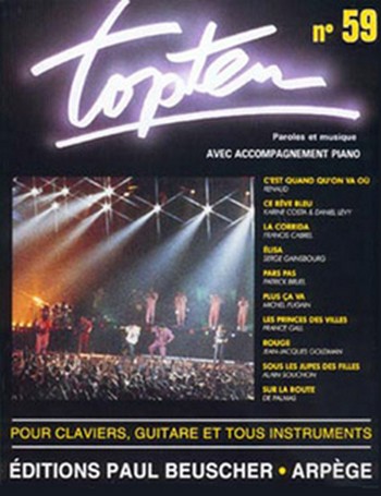 Top Ten n°59&nbsp;&nbsp;Chant et accompagnement Partition&nbsp;&nbsp;