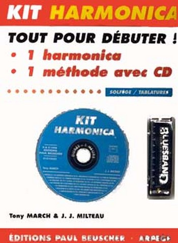 Milteau, Jean-Jacques / March, Tony&nbsp;&nbsp;CD à l'Harmonica blues - Kit&nbsp;&nbsp;Harmonica Partition + CD + instrument