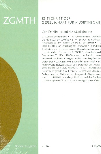ZGMTH Zeitschrift der Gesellschaft für Musiktheorie Jahrgang 2016