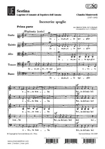 Sestina&nbsp;&nbsp;per coro misto a cappella&nbsp;&nbsp;partitura