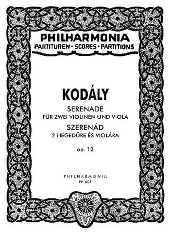 Serenade op.12 für 2 Violinen und&nbsp;&nbsp;Viola&nbsp;&nbsp;Studienpartitur