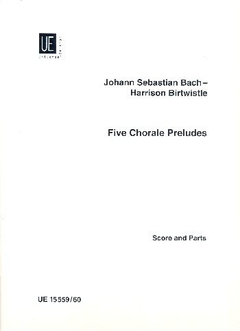 5 Chorale Preludes - 5 Choralvorspiele  nach&nbsp;&nbsp;für Gesang,Klarinette in A, Bassetthorn in F und Bassklarinette&nbsp;&nbsp;Partitur und Instrumentalstimmen (st)