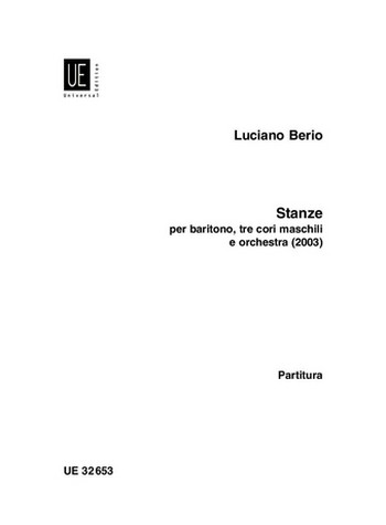 STANZE PER BARITONO,  3 CORI MASCHILI E ORCHESTRA  PARTITURA