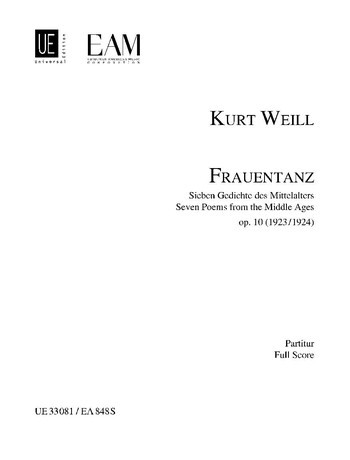 Frauentanz op.10 für Sopran, Flöte,  Viola, Klarinette, Horn und Fagott  Partitur