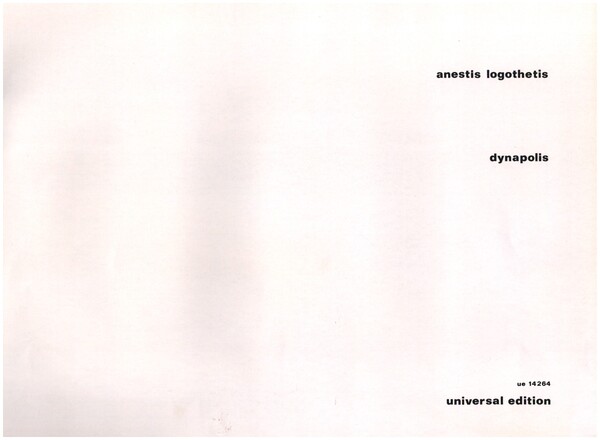 Dynapolis&nbsp;&nbsp;für Orchester&nbsp;&nbsp;Partitur, Grossformat