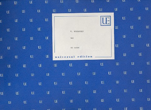 Wai&nbsp;&nbsp;für Mezzosopran, Streichquartett und Schlagzeug&nbsp;&nbsp;Partitur