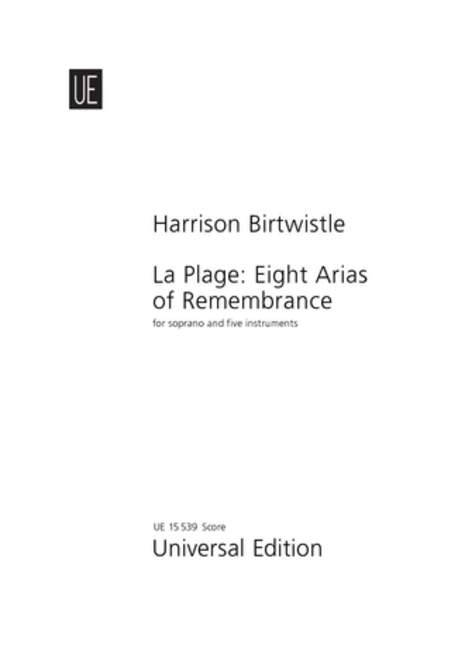 Birtwistle, Sir Harrison La Plage&nbsp;&nbsp;für Sopran, 3 Klarinetten, Klavier und Marimbaphon&nbsp;&nbsp;