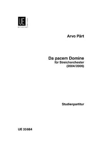 Da pacem Domine für Streichorchester&nbsp;&nbsp;Studienpartitur&nbsp;&nbsp;