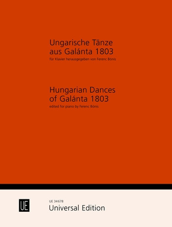 Ungarische Tänze aus Galánta 1803:&nbsp;&nbsp;für Klavier&nbsp;&nbsp;