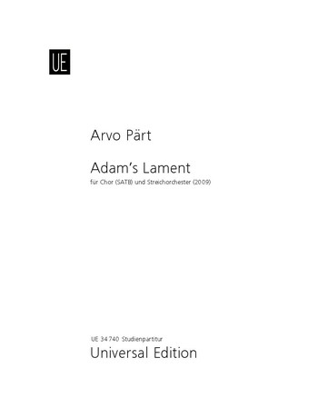 Adam's Lament für gem Chor und  Streichorchester  Partitur (russ/kyr)