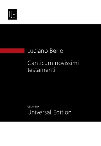 Canticum novissimi testamenti für  4 Klarinetten, 4 Saxophone und 8 Stimmen  Studienpartitur