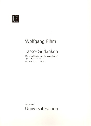 Tasso-Gedanken&nbsp;&nbsp;für Bariton und Klavier&nbsp;&nbsp;Partitur