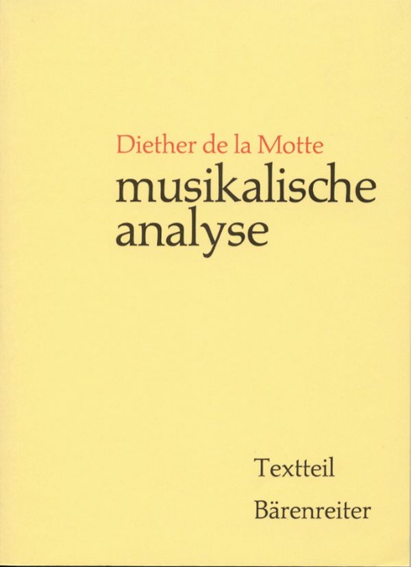 Musikalische Analyse (2 Bände)    