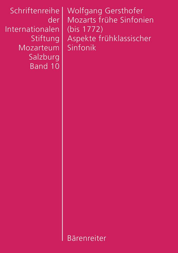 Mozarts frühe Sinfonien (bis 1772)&nbsp;&nbsp;Aspekte frühklassischer Sinfonik&nbsp;&nbsp;