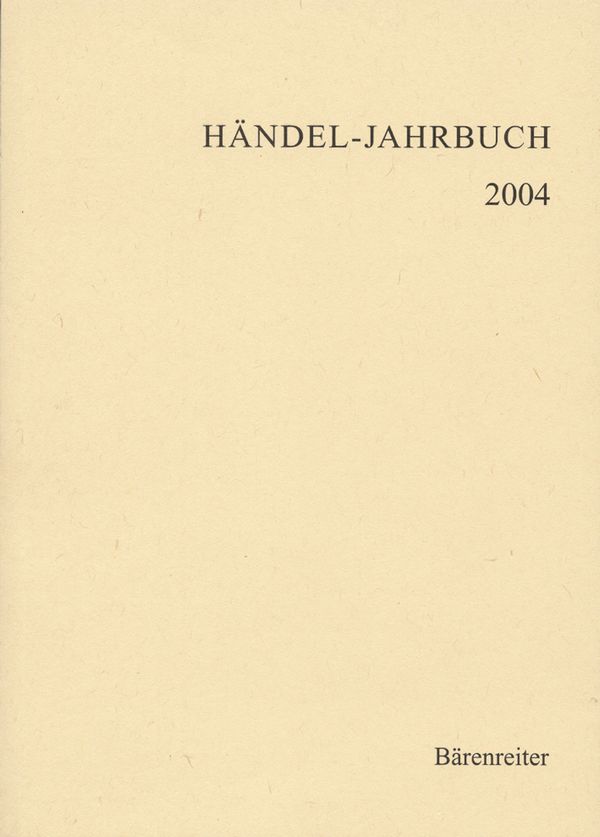 Händel-Jahrbuch 2004 Jahrgang 50&nbsp;&nbsp;&nbsp;&nbsp;Buch