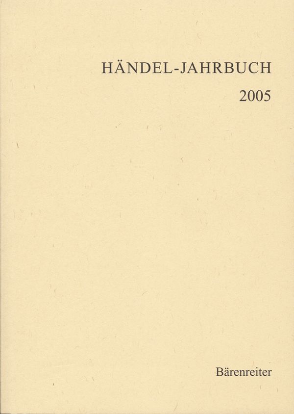 Händel-Jahrbuch 2005 Jahrgang 51&nbsp;&nbsp;&nbsp;&nbsp;