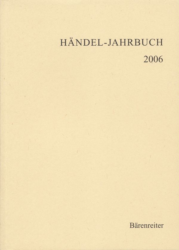 Händel-Jahrbuch 2006 Jahrgang 52&nbsp;&nbsp;&nbsp;&nbsp;Buch