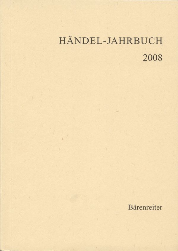 Händel-Jahrbuch 2008 Jahrgang 54&nbsp;&nbsp;&nbsp;&nbsp;