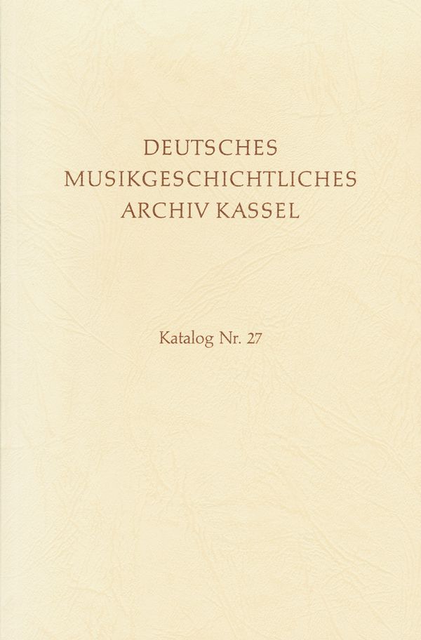 Deutsches Musikgeschichtliches Archiv Kassel&nbsp;&nbsp;Katalog der Filmsammlung Band 5/3.&nbsp;&nbsp;