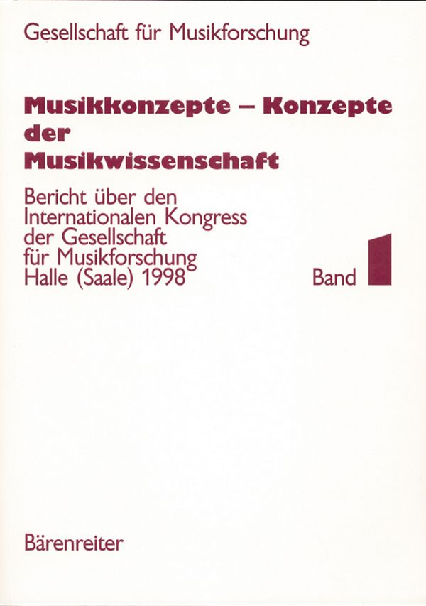 Musikkonzepte - Konzepte der Musikwissenschaft&nbsp;&nbsp;&nbsp;&nbsp;