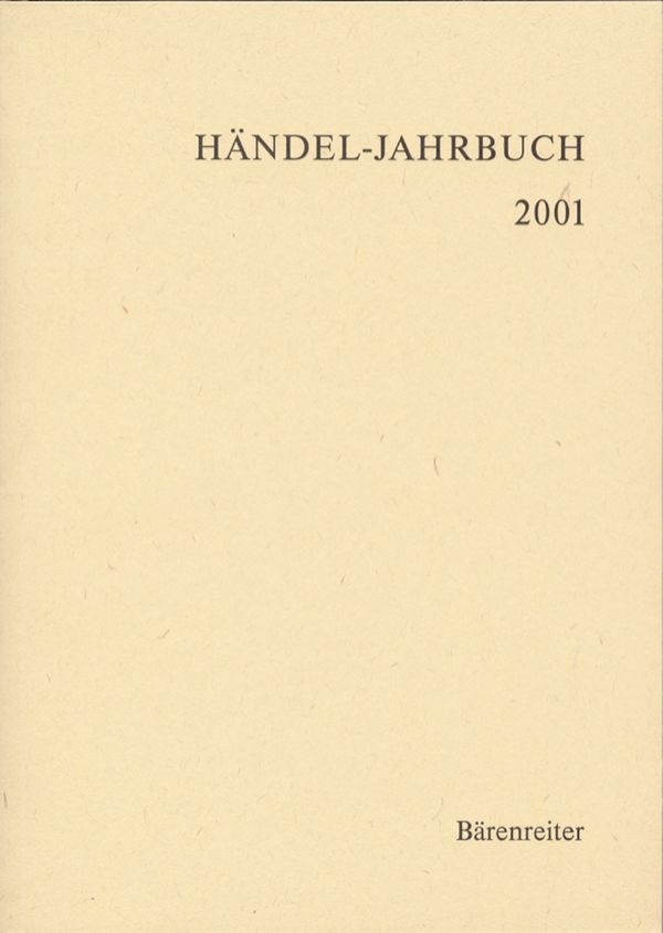 Händel-Jahrbuch 2001 Jahrgang 47&nbsp;&nbsp;&nbsp;&nbsp;