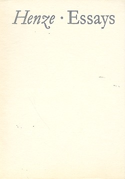 Essays&nbsp;&nbsp;Eine Sammlung von Vorträgen und Aufsätzen aus den Jahren 1952-1962&nbsp;&nbsp;