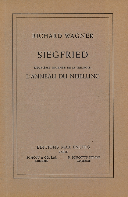 Siegfried WWV 86 C&nbsp;&nbsp;Der Ring des Nibelungen&nbsp;&nbsp;Textbuch/Libretto