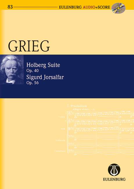 Aus Holbergs Zeit op.40  und  Sigurd Jorsalfar op.56 (+CD)  für Orchester  Studienpartitur