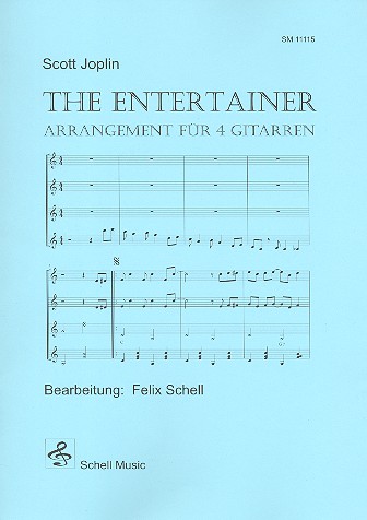The Entertainer  für 4 Gitarren  Partitur und Stimmen
