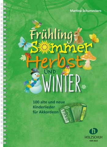 Frühling, Sommer, Herbst und Winter&nbsp;&nbsp;für Akkordeon (mit Texten und Akkorden)&nbsp;&nbsp;